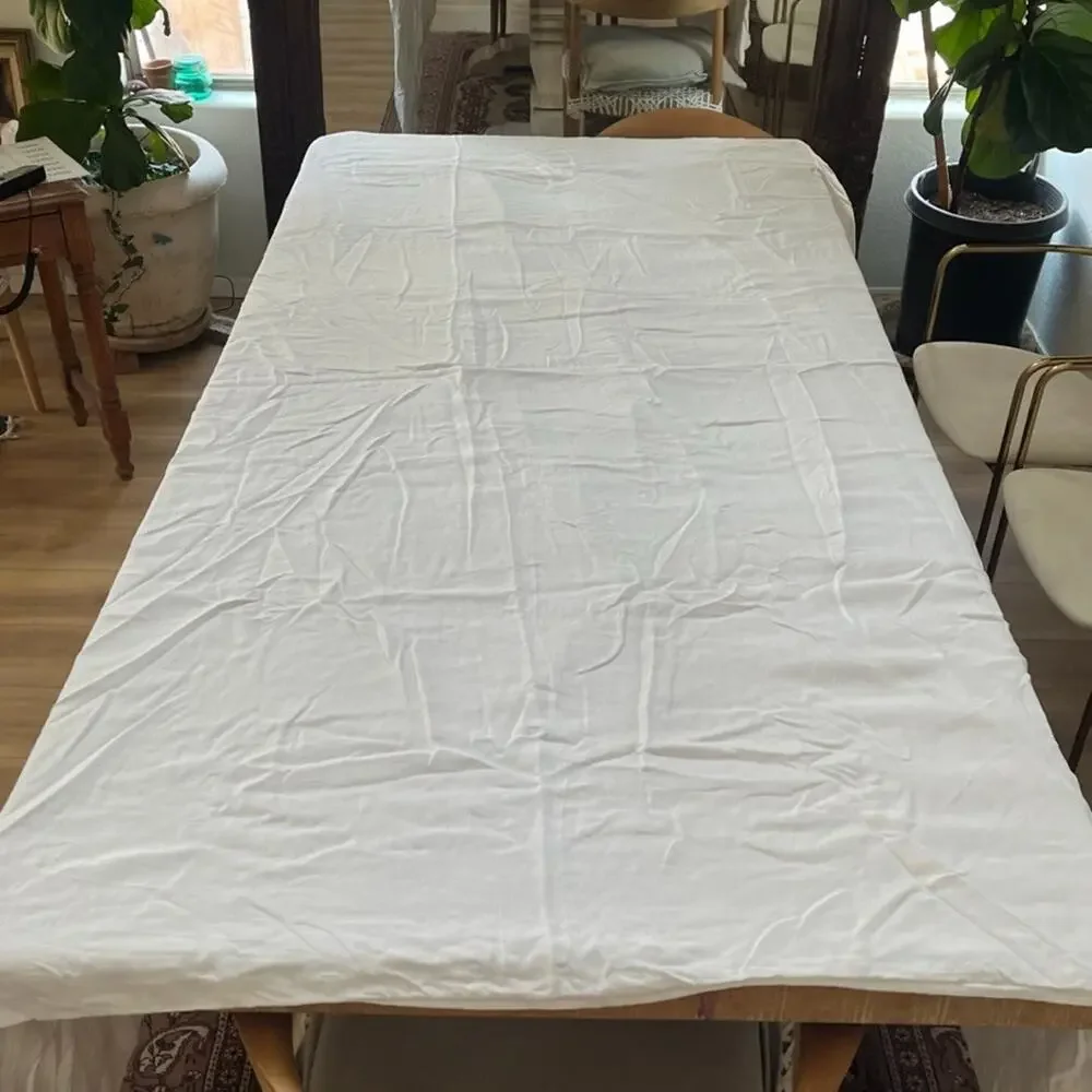 Primary Goods Full Queen Pure White Duvet Cover Linen Zip Closure Snaps